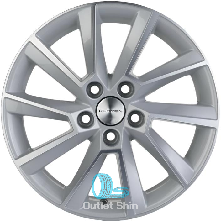 Khomen Wheels KHW1507 (Polo) 6xR15/5x100 ET 40 Dia 57.1 F-Silver-FP