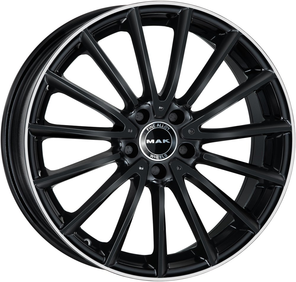 MAK Komet 8xR18/5x112 ET 43 Dia 66.6 Gloss Black Mirror Ring