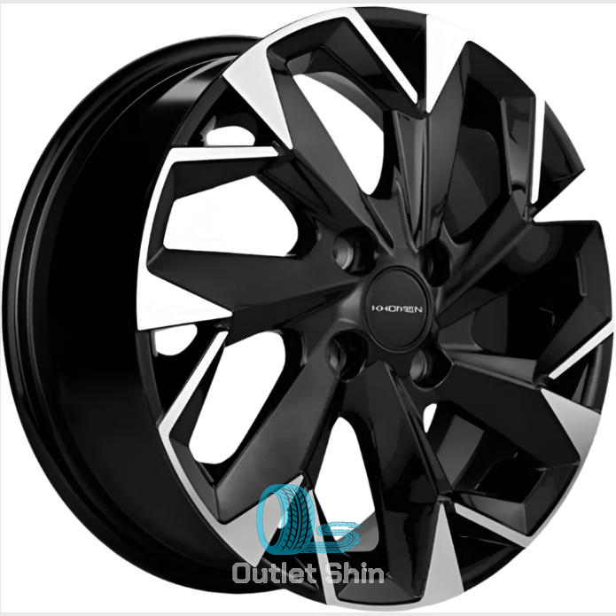 Khomen Wheels KHW1508 (Cobalt) 6xR15/4x100 ET 39 Dia 56.6 Black-FP